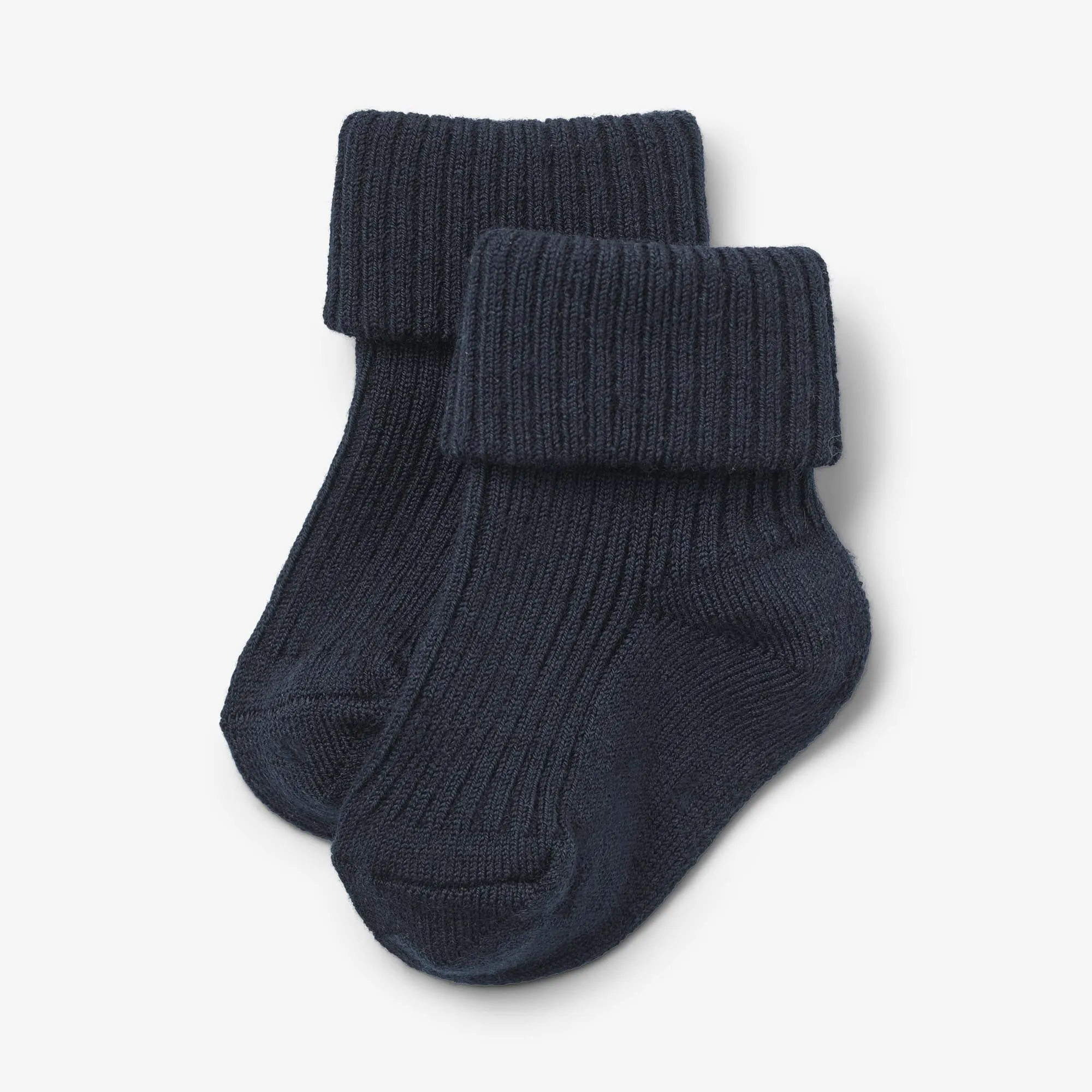 2 pk Wool Rib Socks Ziggy - navy