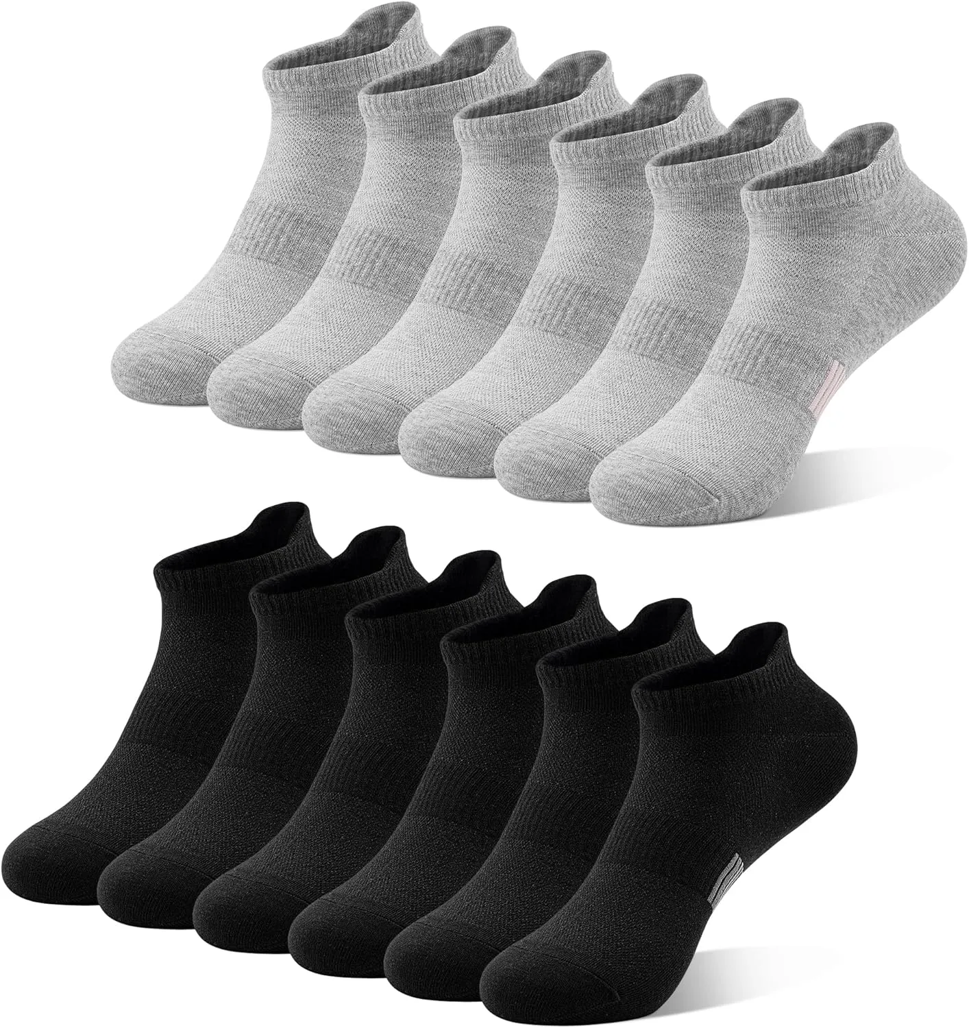 6 Pairs Ankle Socks for Women, Athletic Running Socks Cotton Low Cut Tennis Sports Tab Socks Size 6-11