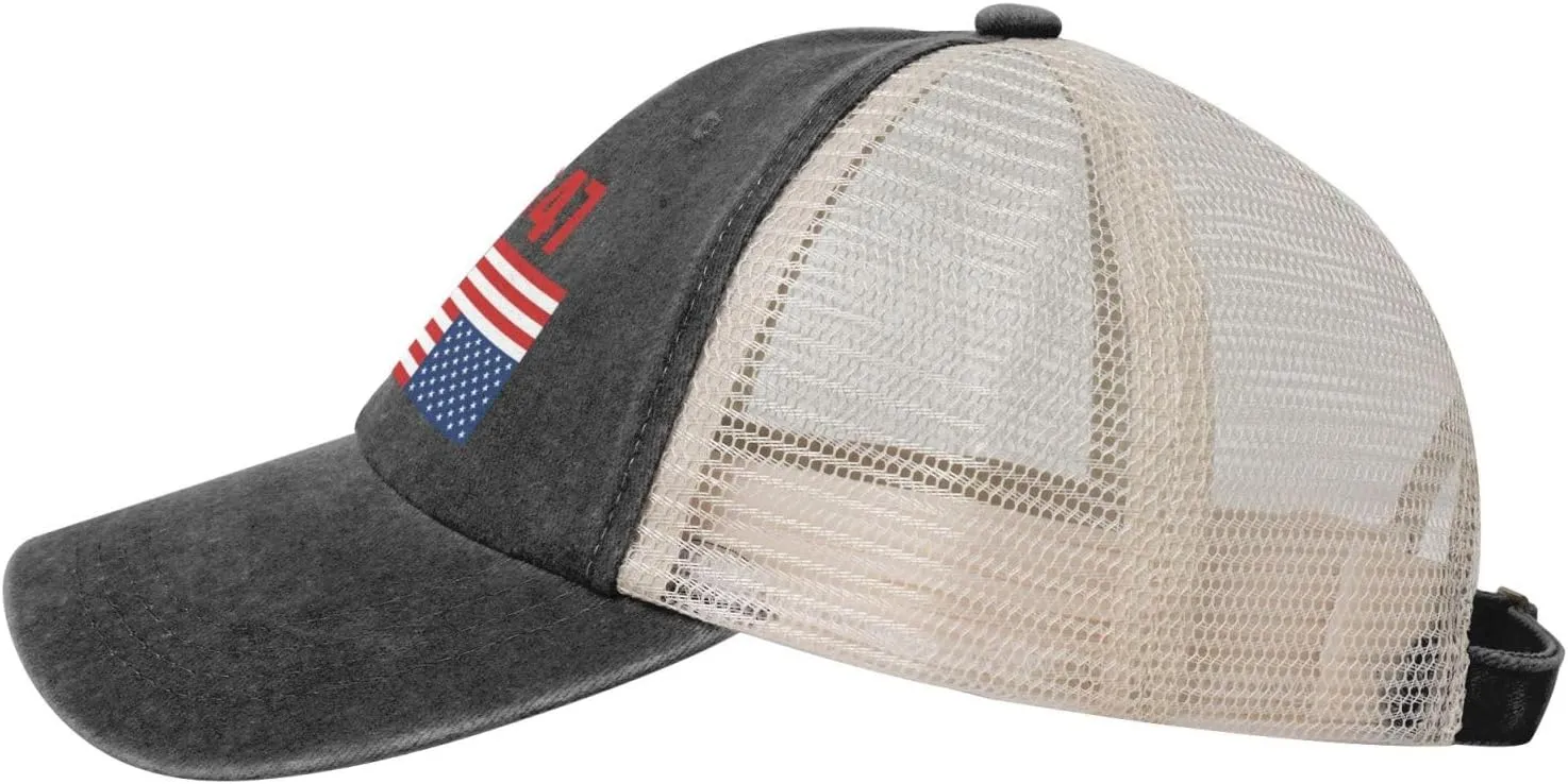 8647 Hat Fashion Cowboy Hat Upside Down American Flag Baseball Caps Black