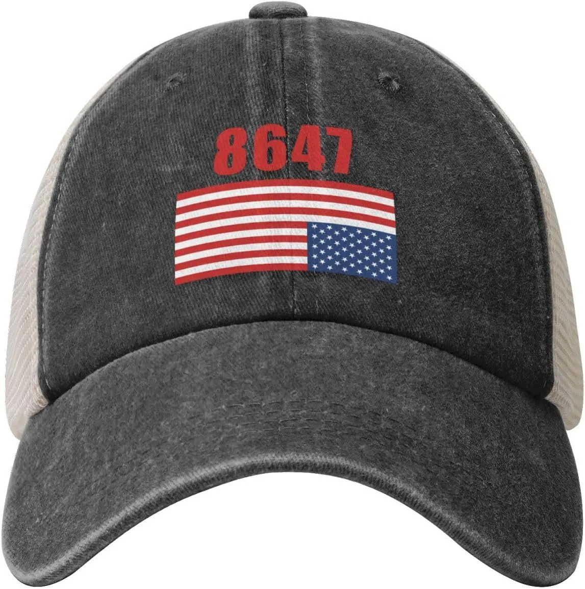 8647 Hat Fashion Cowboy Hat Upside Down American Flag Baseball Caps Black