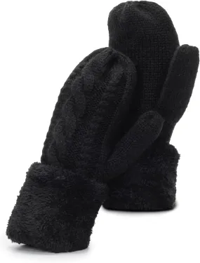 Adult-Winter-Warm-Mittens Thermal-Fleece-Gloves Knit Cute-Mittens for Women Cold Weather