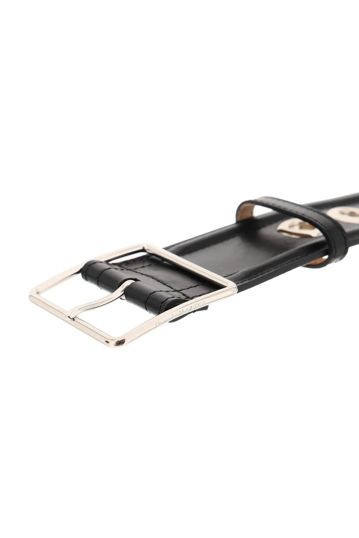 Alexander mcqueen leather belt with eyelets