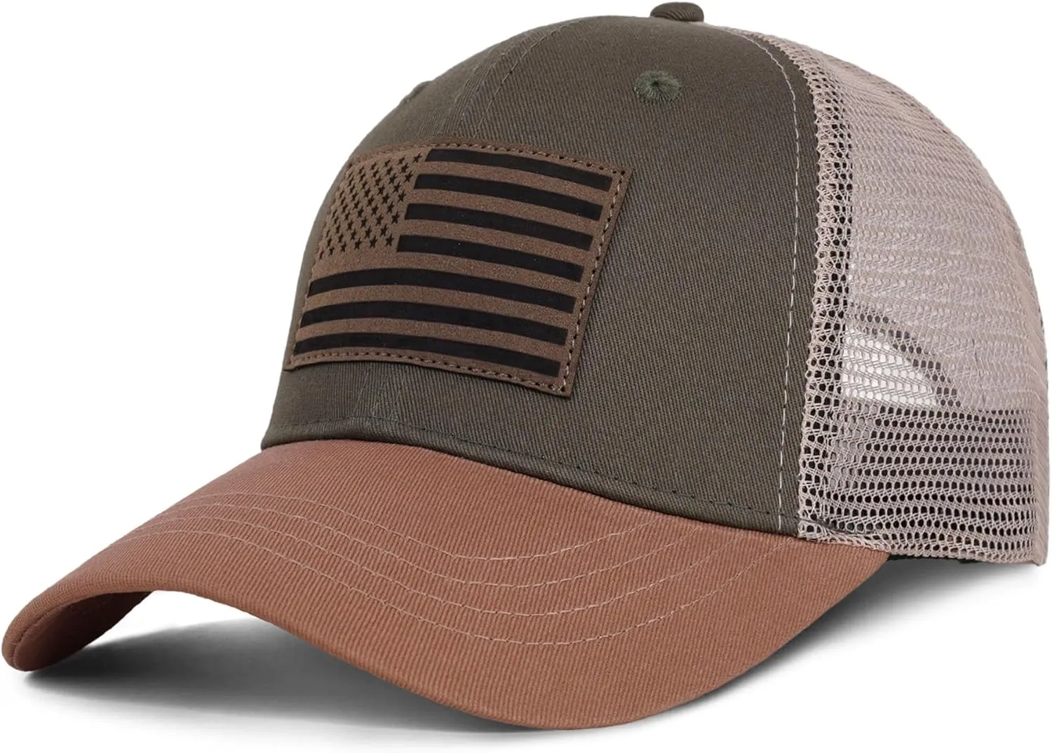 American Flag Trucker Hat - Snapback Hats for Men Women Baseball Cap - Breathable Mesh & Adjustable Fit for Casual Wear