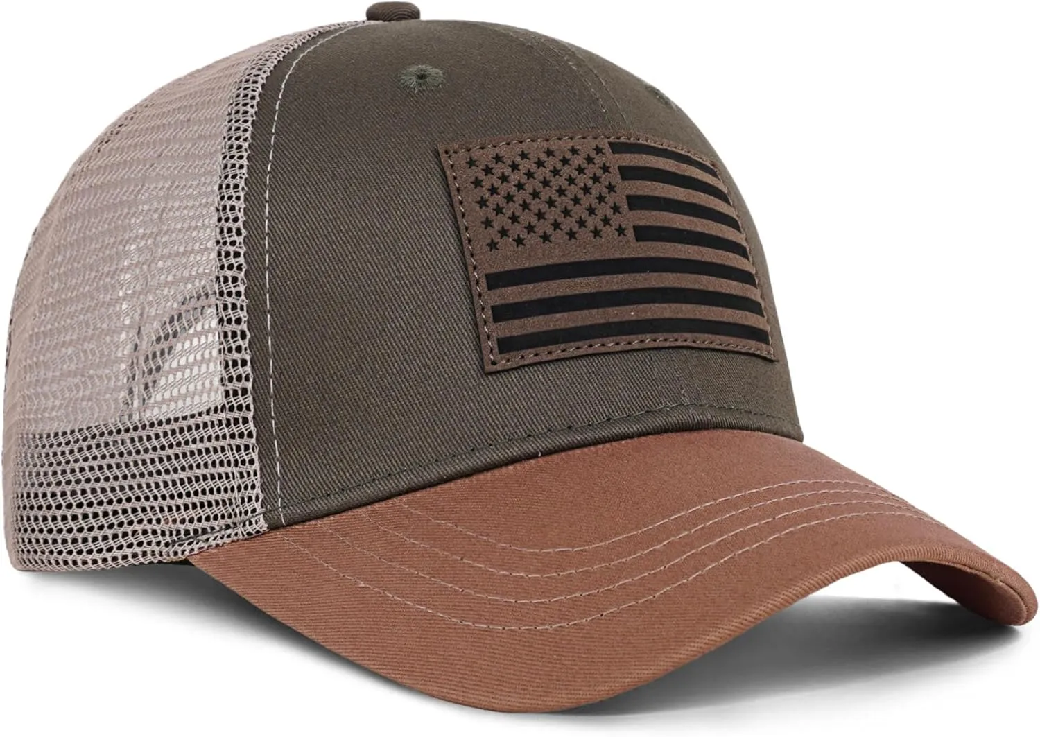 American Flag Trucker Hat - Snapback Hats for Men Women Baseball Cap - Breathable Mesh & Adjustable Fit for Casual Wear