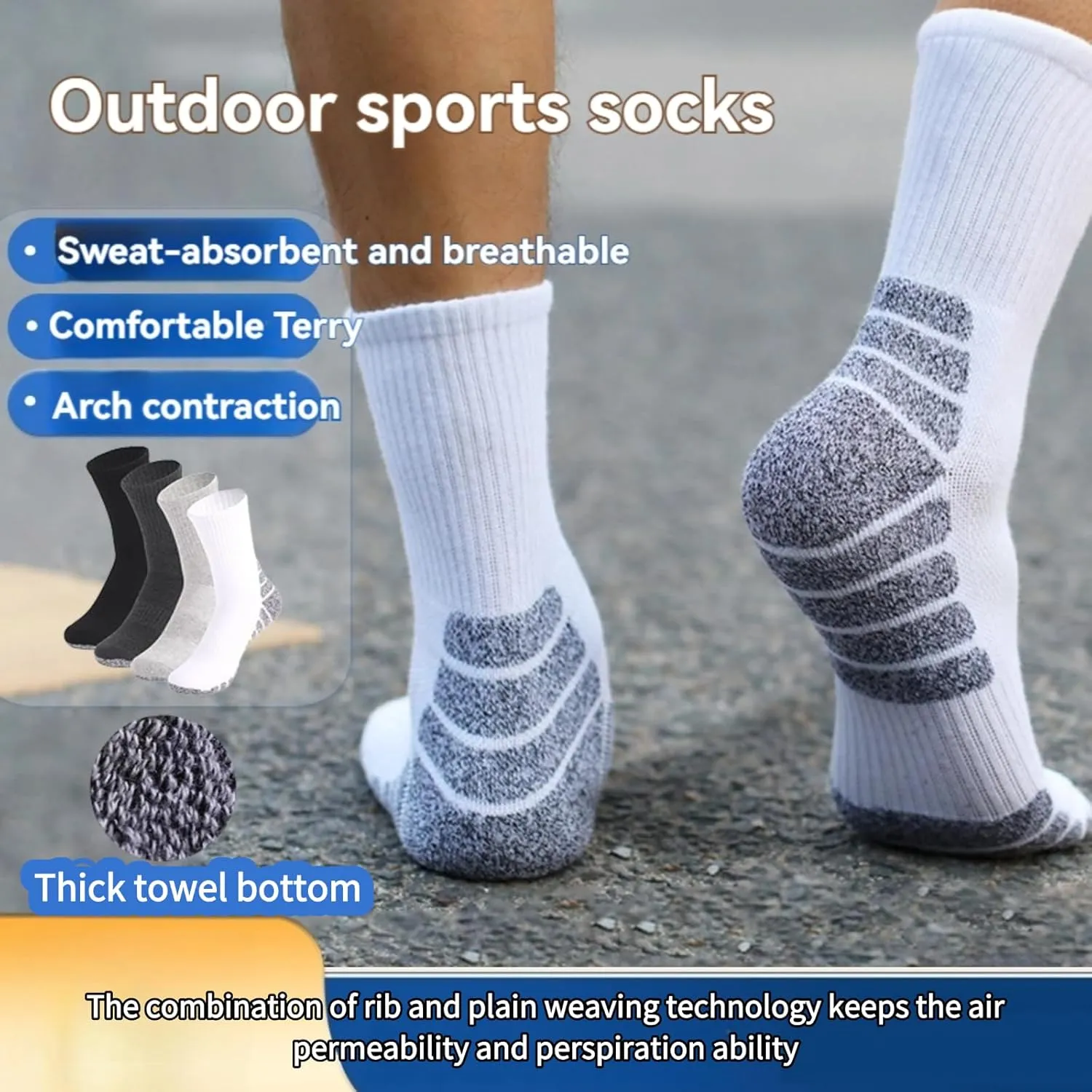 Ankle Athletic Outdoor Socks for Men & Women Moisture-Wicking Low Cut Cushioned Compression Arch Support 4 Pairs