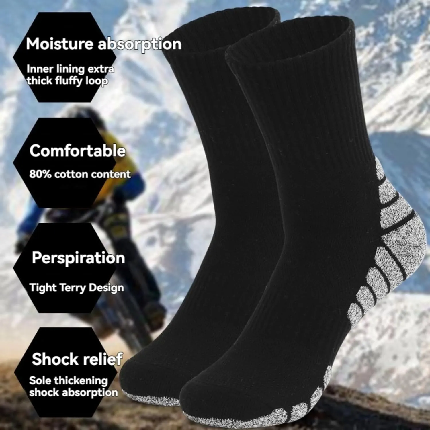 Ankle Athletic Outdoor Socks for Men & Women Moisture-Wicking Low Cut Cushioned Compression Arch Support 4 Pairs