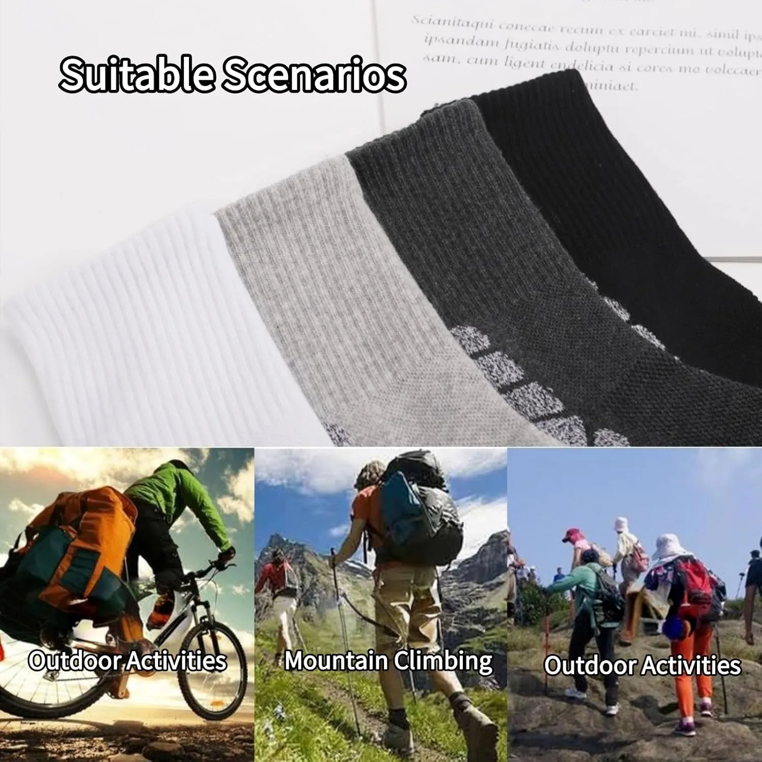 Ankle Athletic Outdoor Socks for Men & Women Moisture-Wicking Low Cut Cushioned Compression Arch Support 4 Pairs