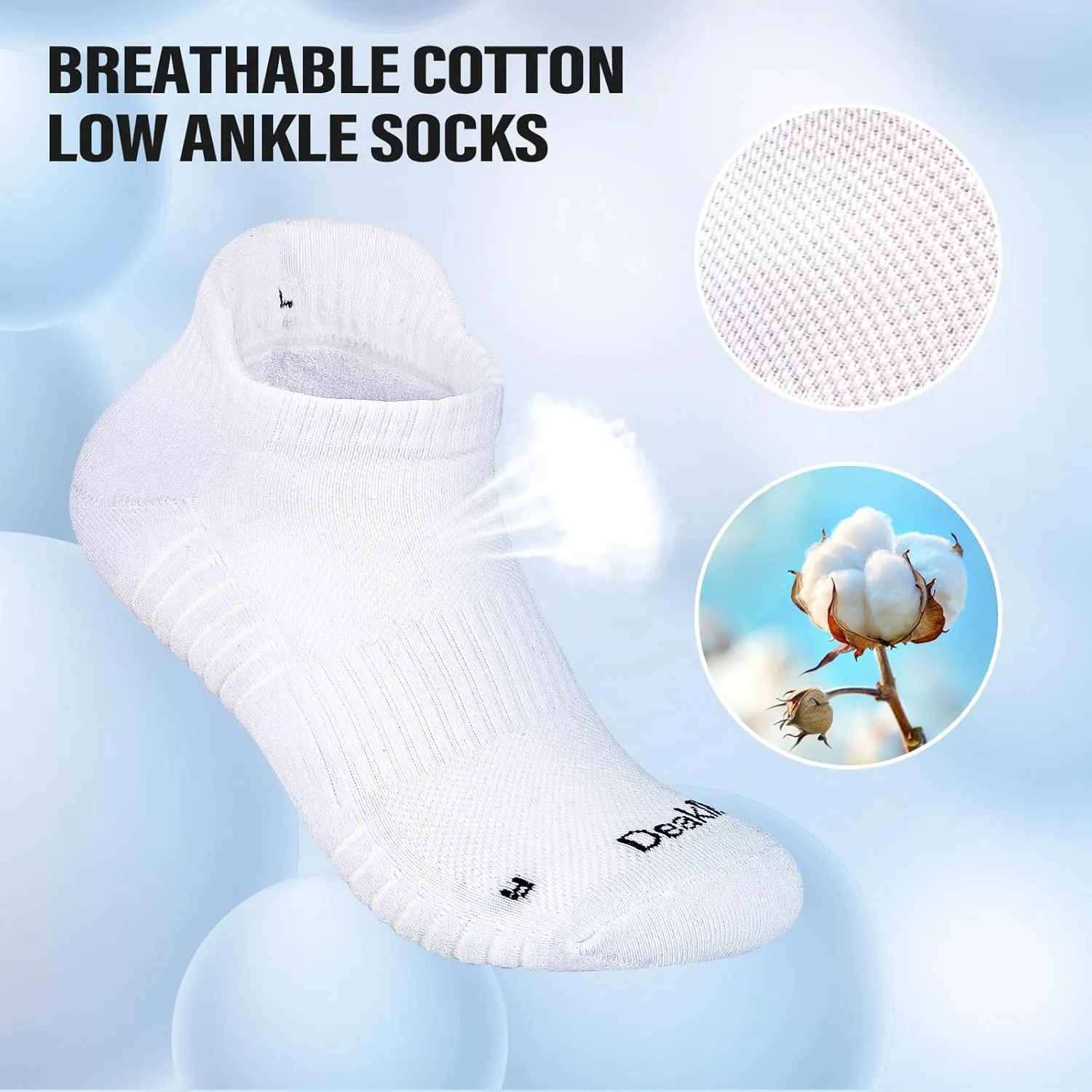 Ankle Athletic Running Sports Low Cut Socks Wicking Arch Support Tab Socks for Men and Women 6 Pairs