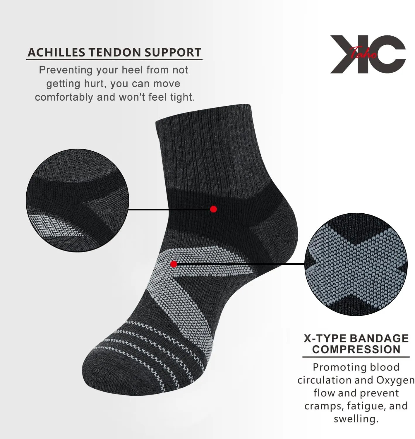 Arch Support Socks - Light Compression Cushioned 4-Pack for Men & Women