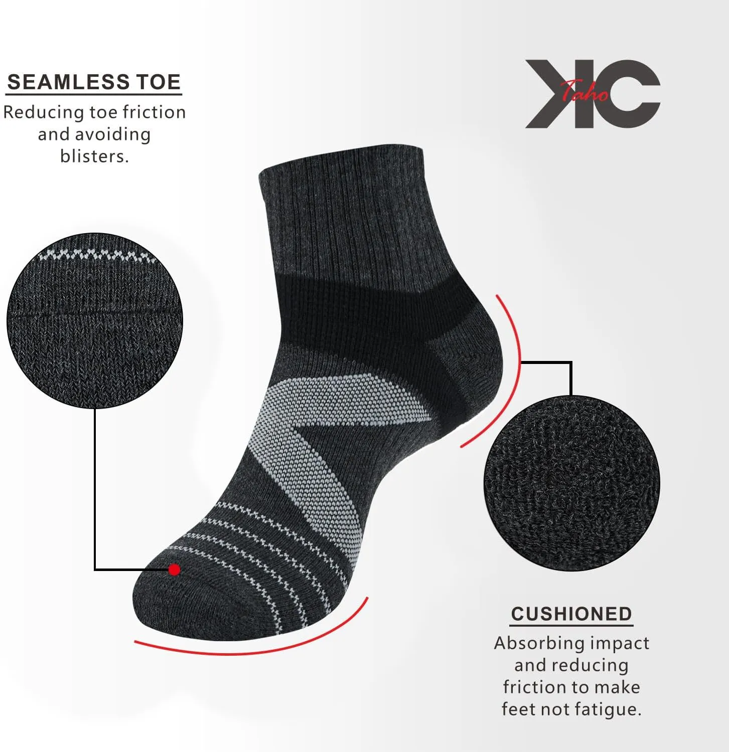 Arch Support Socks - Light Compression Cushioned 4-Pack for Men & Women