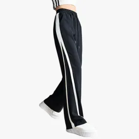 Black Sporty Side Lined Pants