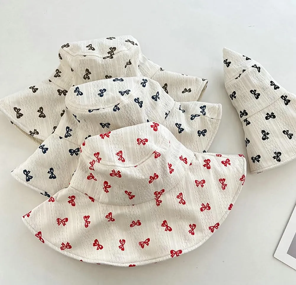 Bow-Tie Sun Hats for Women Floppy Fishing Hat Casual Safari Hat UV Protection Summer Beach Sun Cap Wide Brim Bucket Hats