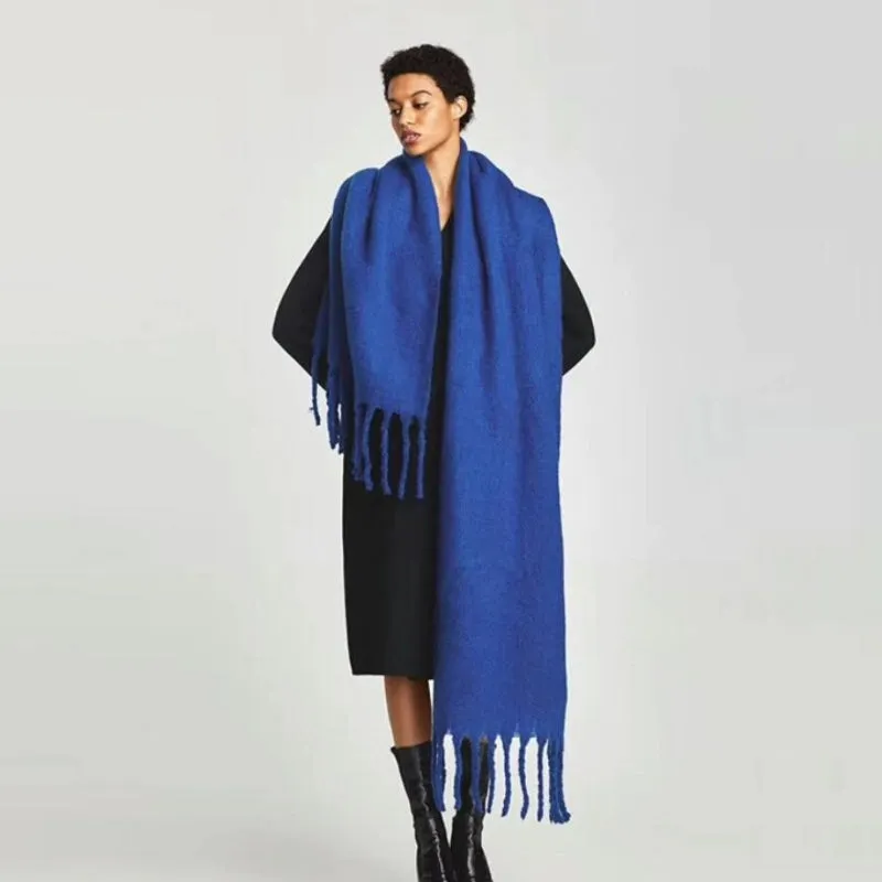 Candy-colored Pashmina with Chic Tassel Wrap Scarfs