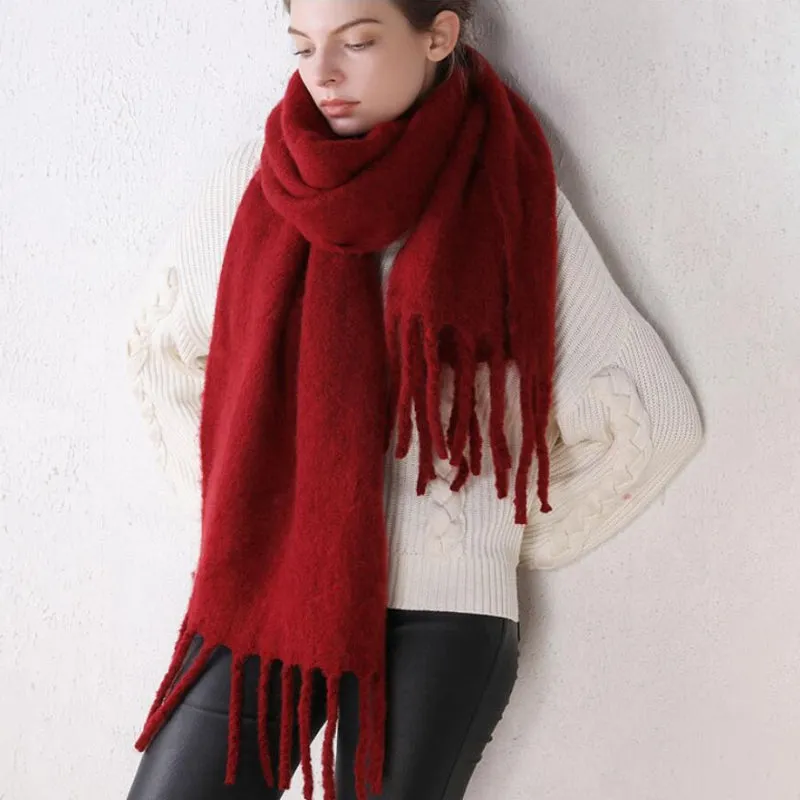 Candy-colored Pashmina with Chic Tassel Wrap Scarfs