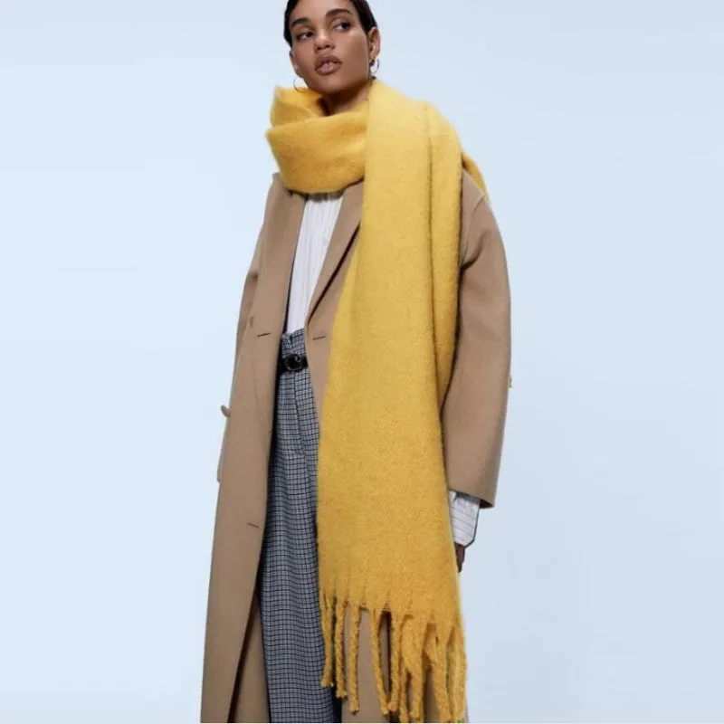 Candy-colored Pashmina with Chic Tassel Wrap Scarfs