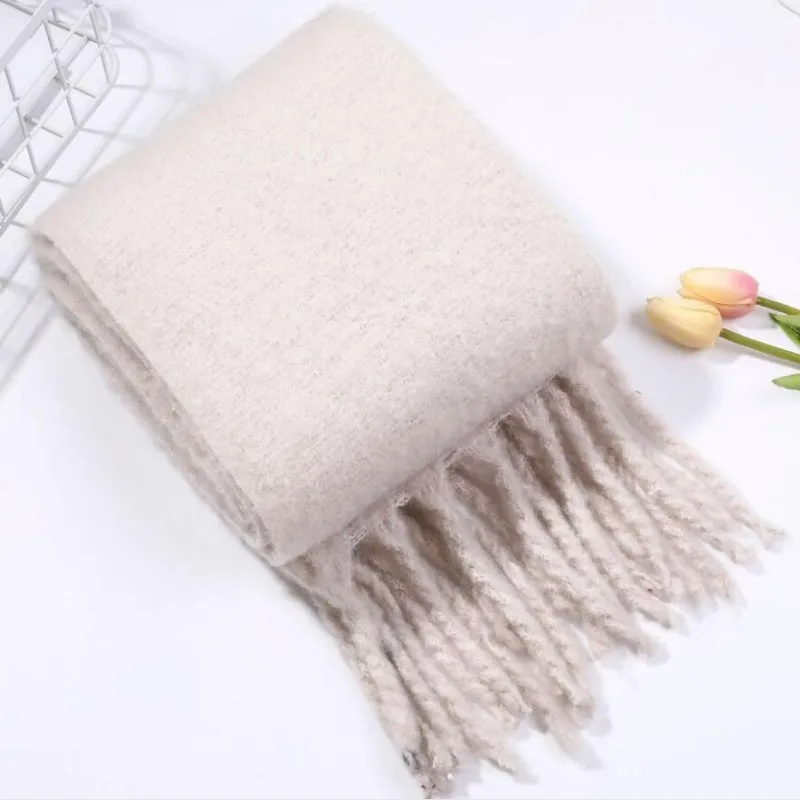 Candy-colored Pashmina with Chic Tassel Wrap Scarfs