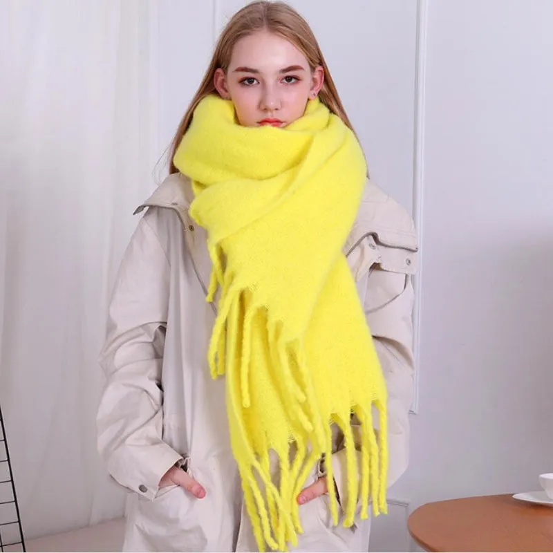 Candy-colored Pashmina with Chic Tassel Wrap Scarfs
