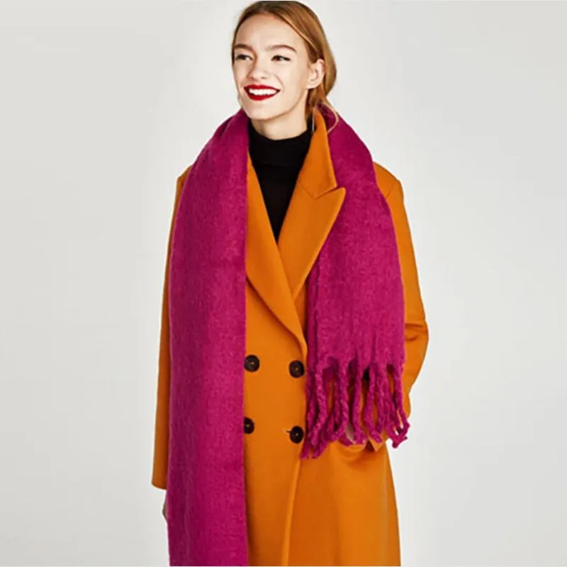 Candy-colored Pashmina with Chic Tassel Wrap Scarfs