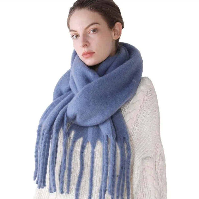 Candy-colored Pashmina with Chic Tassel Wrap Scarfs
