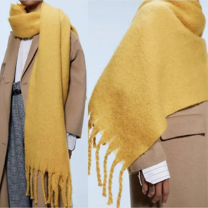 Candy-colored Pashmina with Chic Tassel Wrap Scarfs