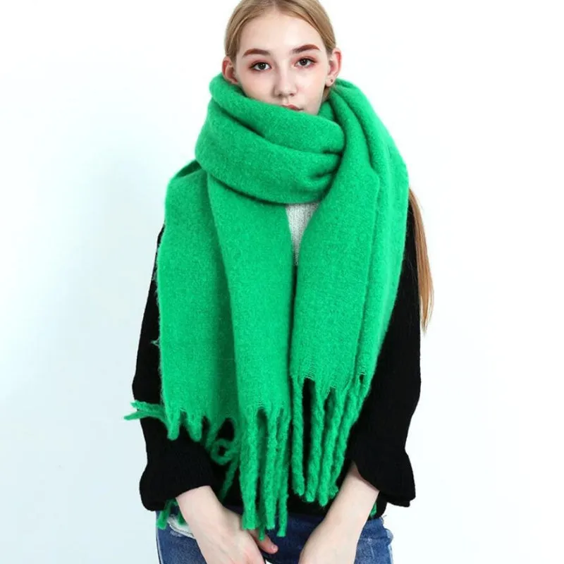 Candy-colored Pashmina with Chic Tassel Wrap Scarfs