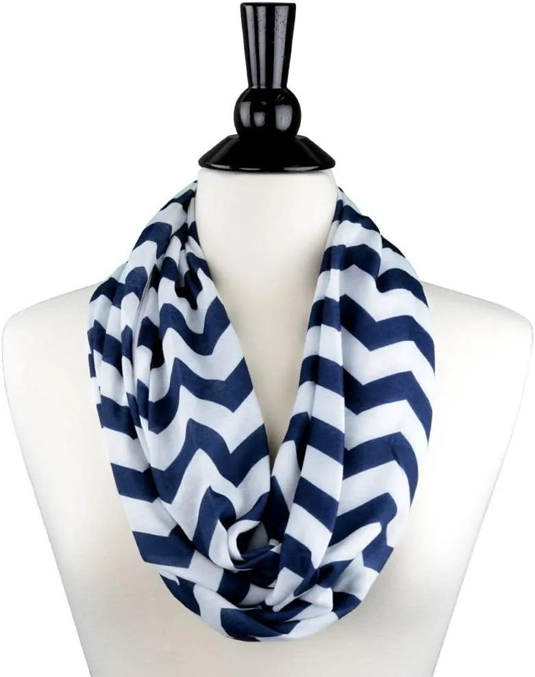 Chevron Hidden Zipper Pocket Scarf - Fashion Scarf for Women - All Seasons