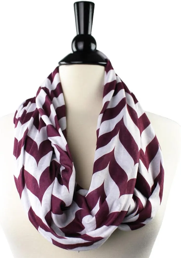 Chevron Hidden Zipper Pocket Scarf - Fashion Scarf for Women - All Seasons