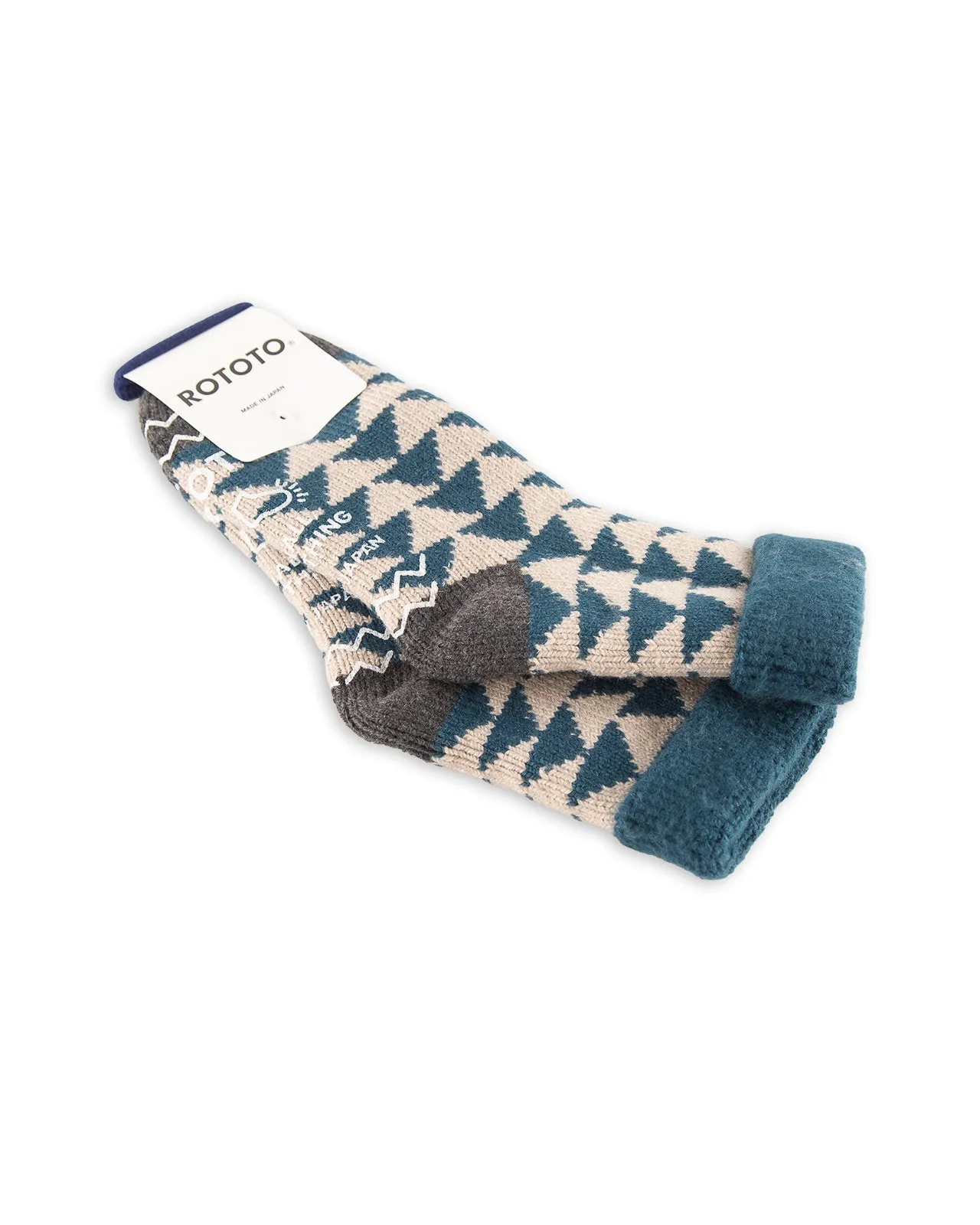Comfy Room Socks - Sankaku Blue Green/Charcoal