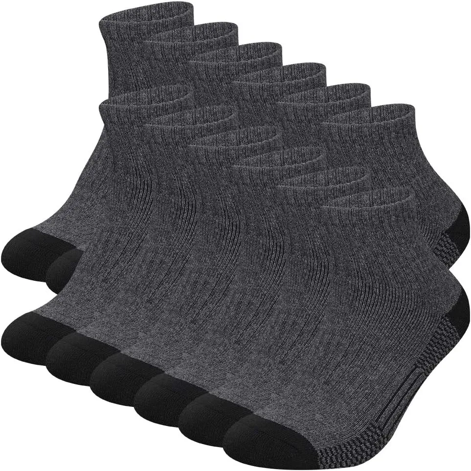 COOVAN Men's Athletic Ankle Socks 12 Pack Mens Cushion Comfort Casual Running Sock Size 10-13