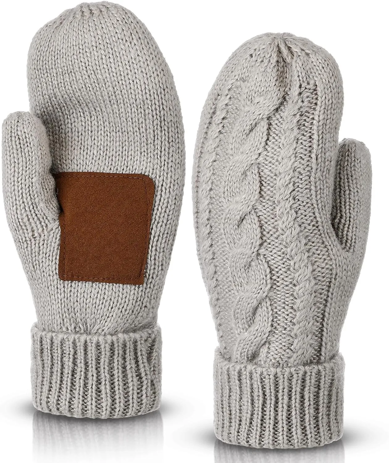 Coume Women Mittens Winter Gloves Cozy Thick Knitted Gloves Warm Soft Lining Cold Weather Mittens Gifts