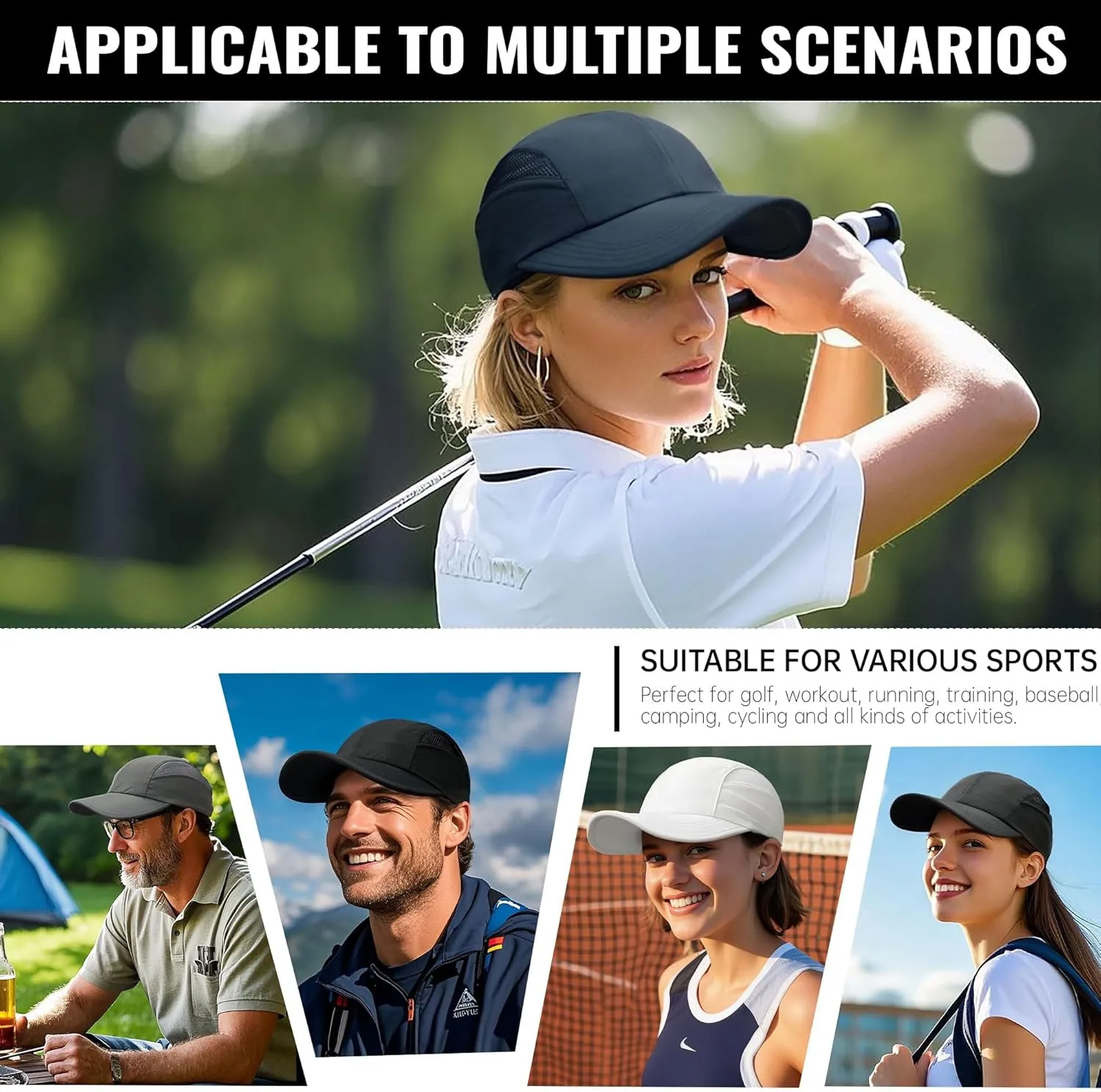 Croogo Mesh Baseball Cap Summer Trucker Hat Dad Hats Lightweight Breathable Sports Sun Hat Casual Golf Running Snapback Caps