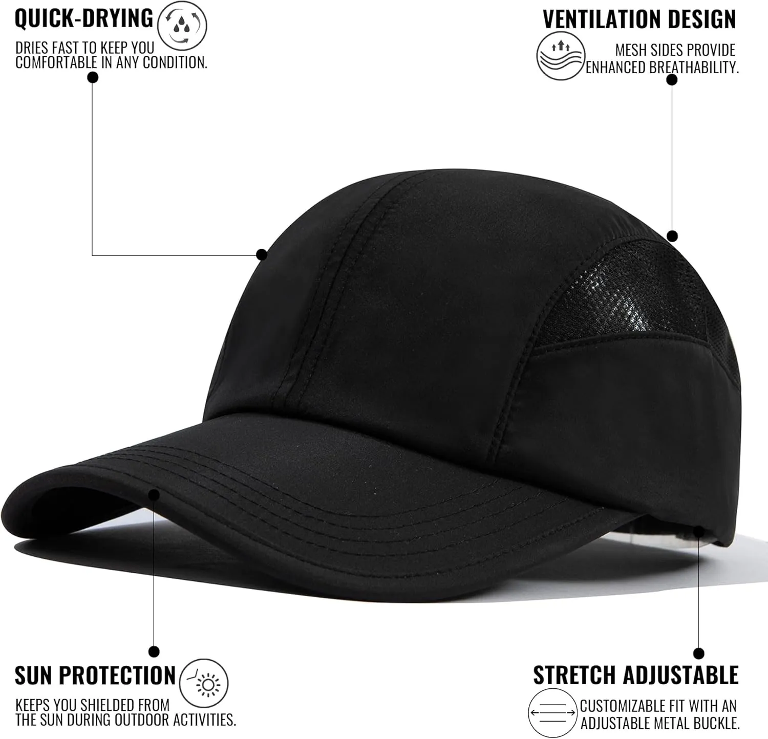 Croogo Mesh Baseball Cap Summer Trucker Hat Dad Hats Lightweight Breathable Sports Sun Hat Casual Golf Running Snapback Caps