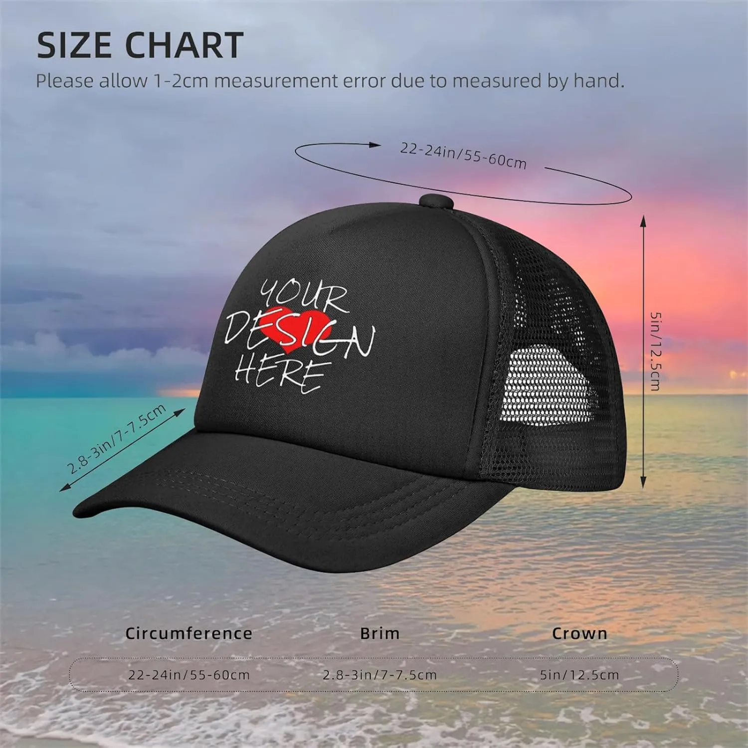 Custom Hats for Man Woman Personalized Custom Hats Bulk Hats Bulk Custom Trucker Hat Custom Hats with Text Photo Logo