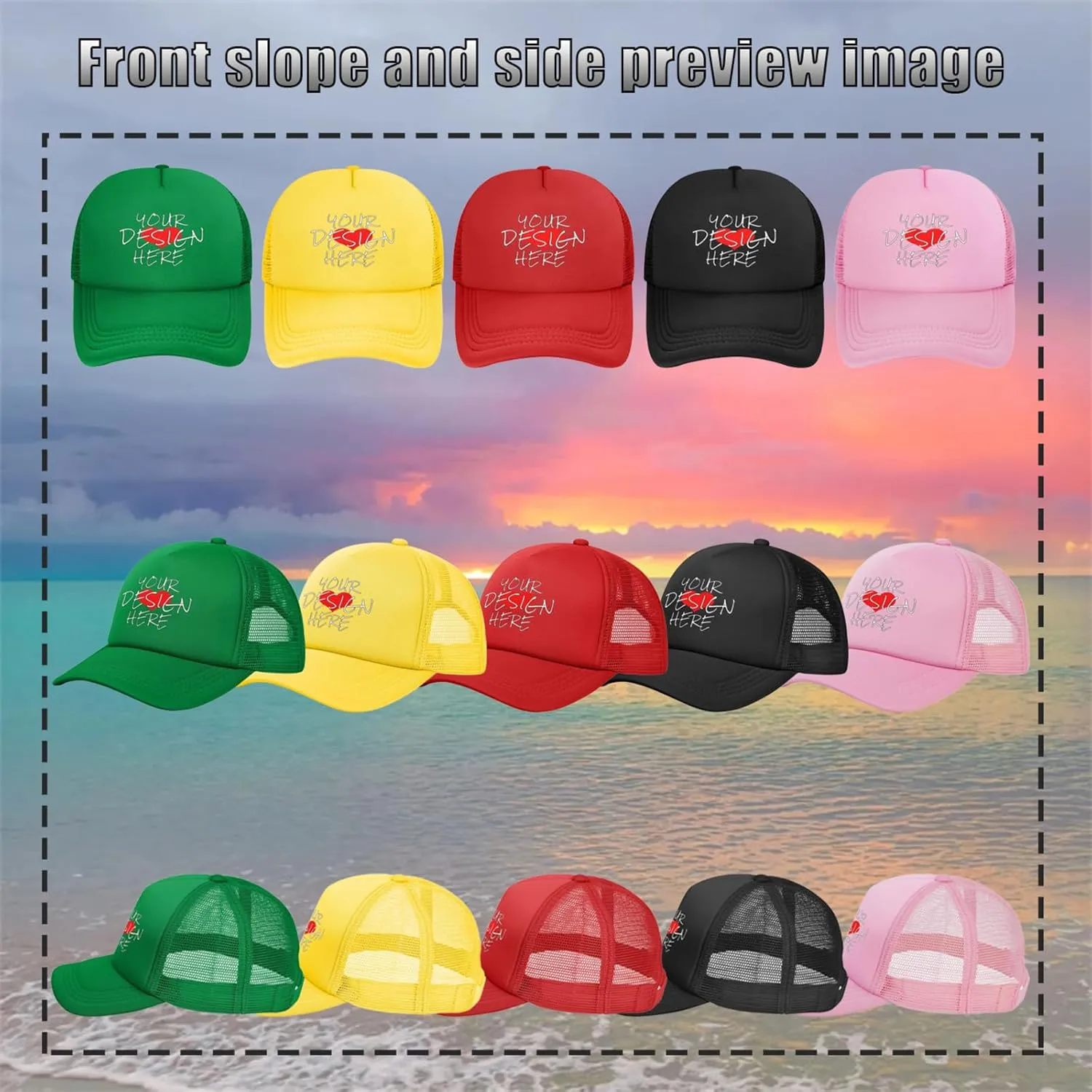 Custom Hats for Man Woman Personalized Custom Hats Bulk Hats Bulk Custom Trucker Hat Custom Hats with Text Photo Logo