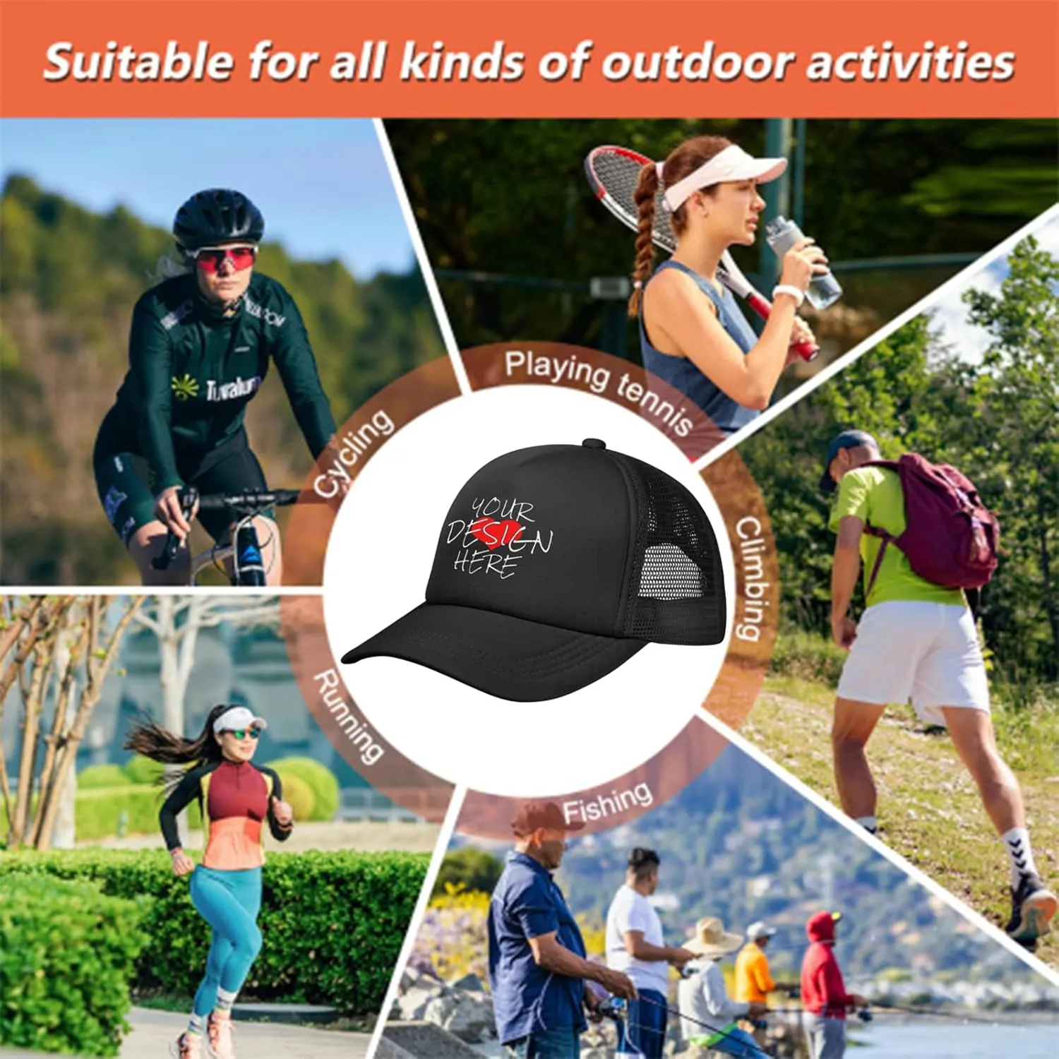 Custom Hats for Man Woman Personalized Custom Hats Bulk Hats Bulk Custom Trucker Hat Custom Hats with Text Photo Logo