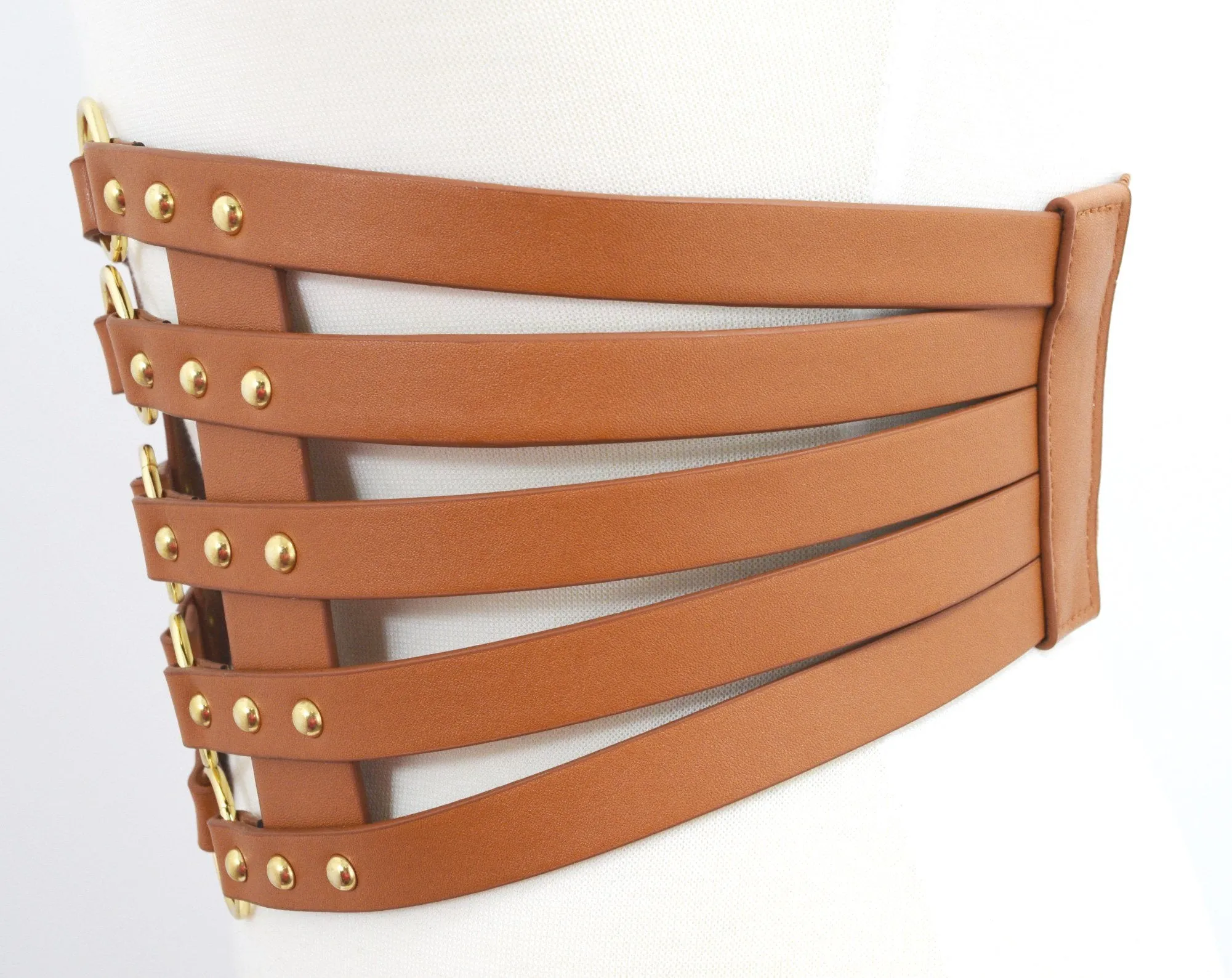 Cyber Steampunk O-rings Bondage Black Wide Elastic Belt