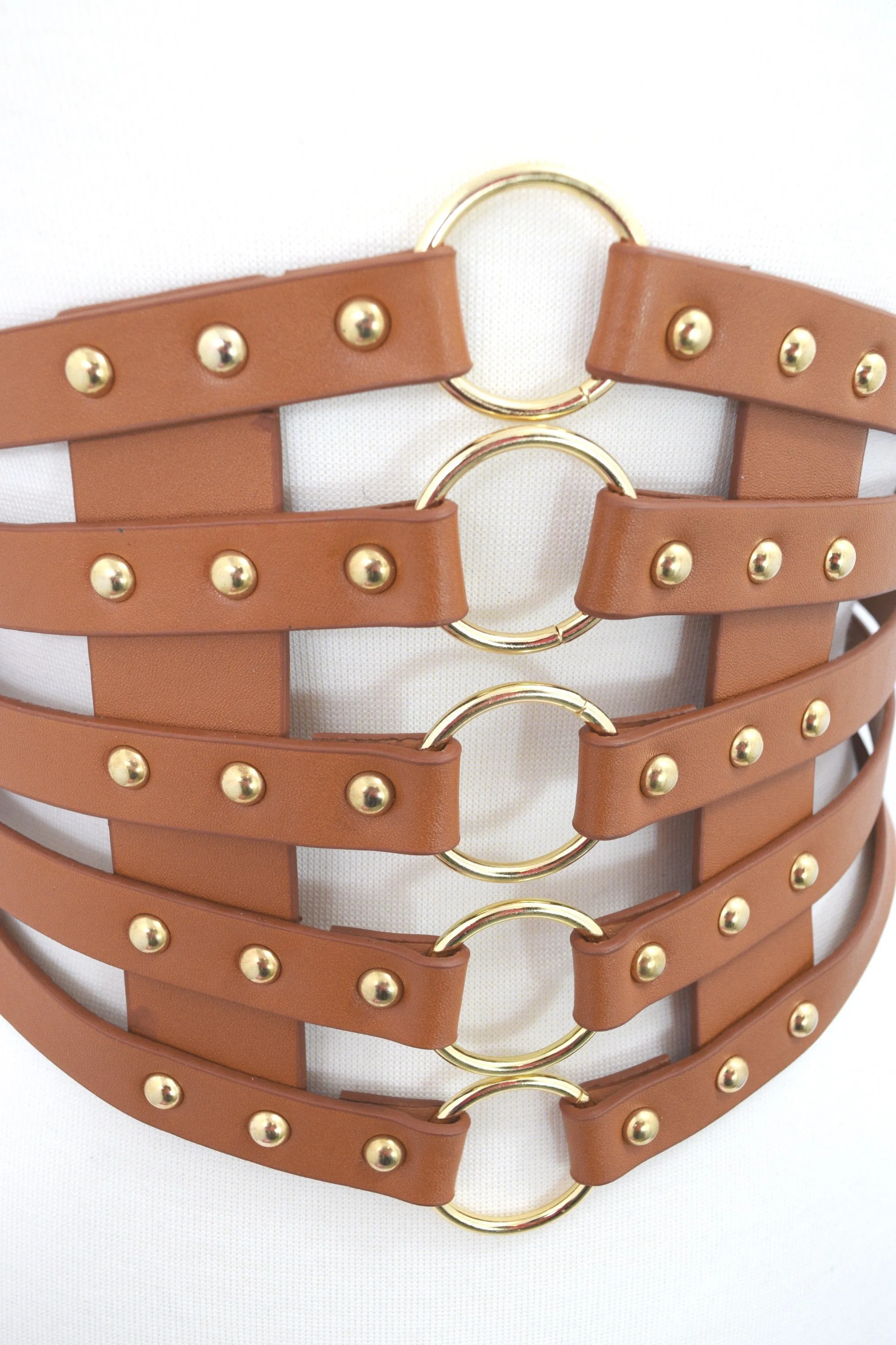 Cyber Steampunk O-rings Bondage Black Wide Elastic Belt