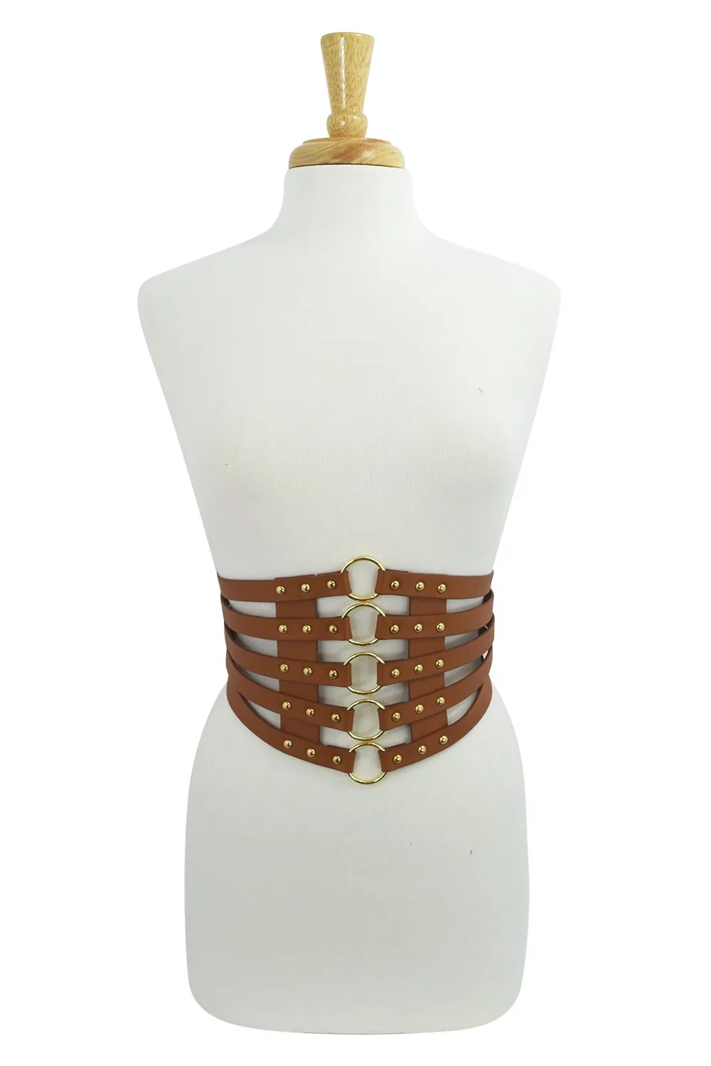 Cyber Steampunk O-rings Bondage Black Wide Elastic Belt