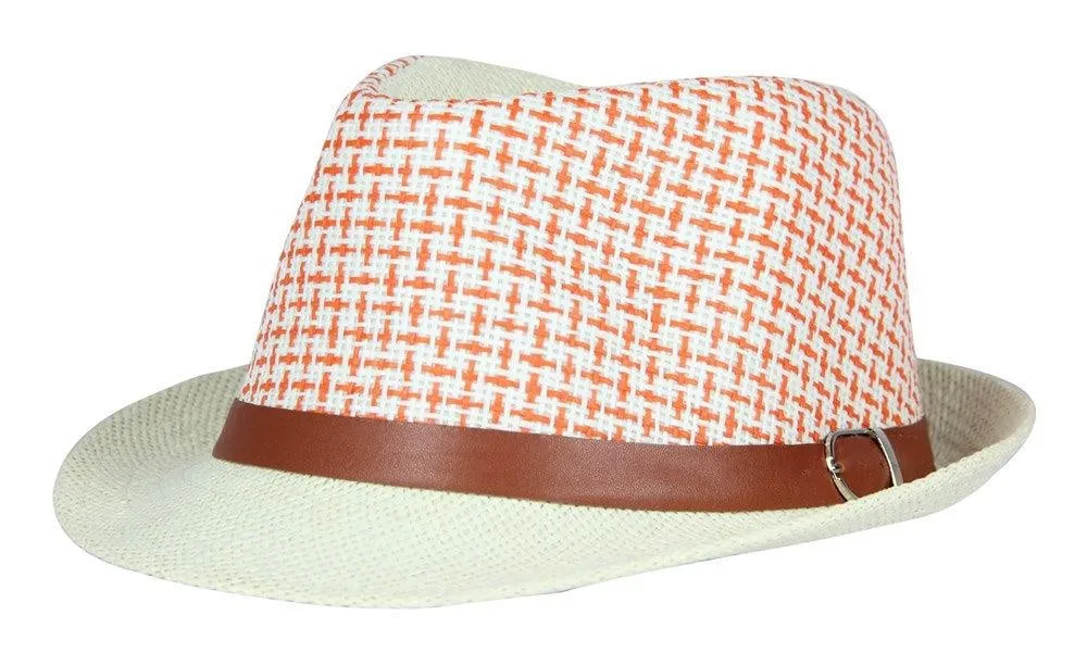 FabSeasons Orange Pink Casual Fedora Hats