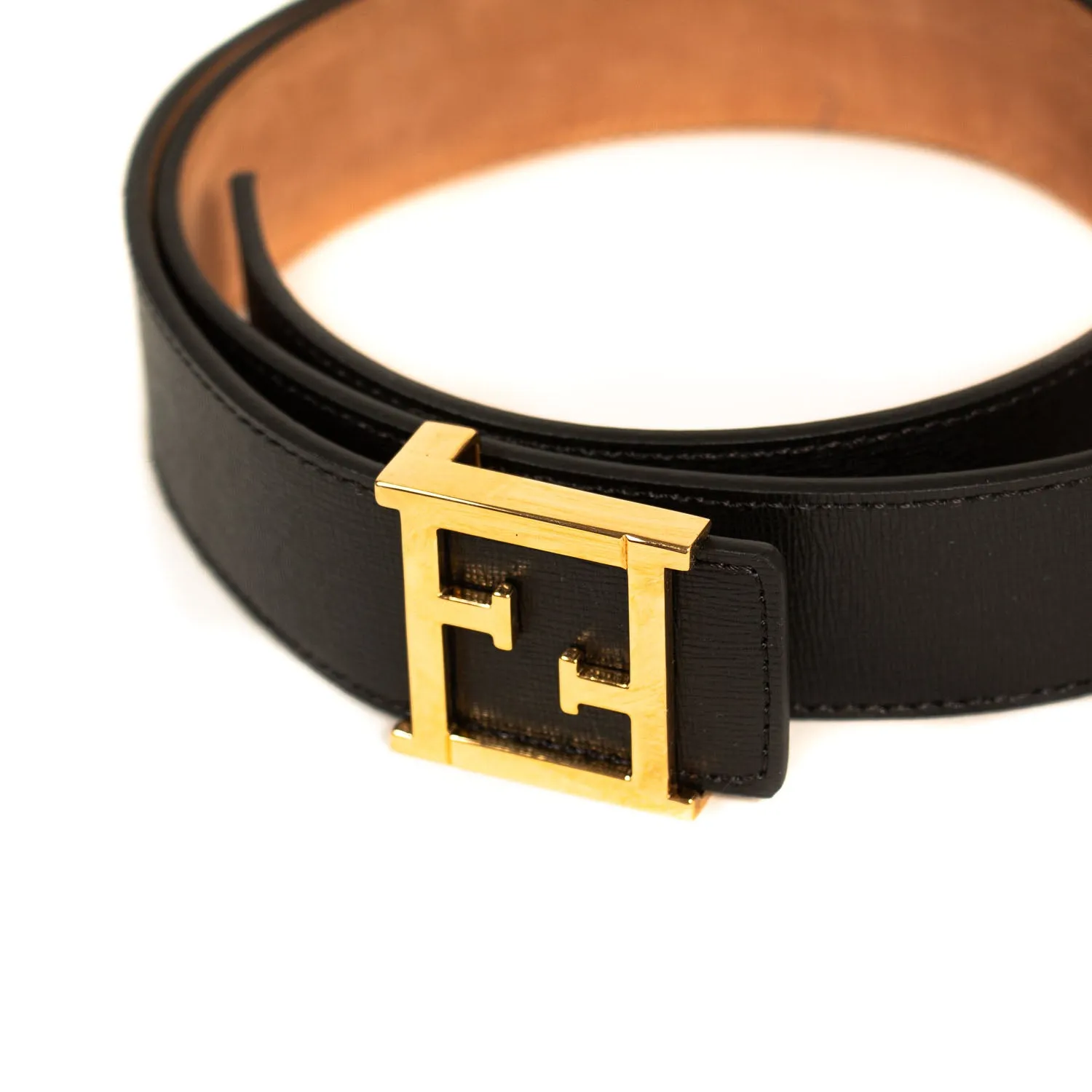 Fendi Leather Logo Double F Belt