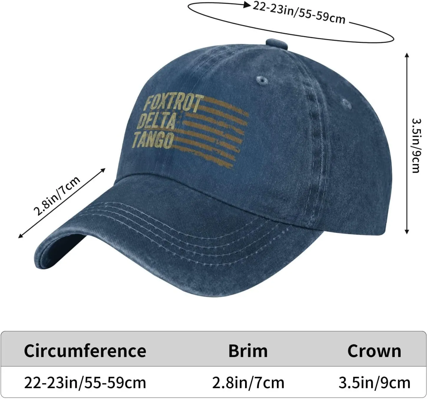 Foxtrot Delta Tango Caps for Men Foxtrot Delta Hats for Women Foxtrot Delta Tango