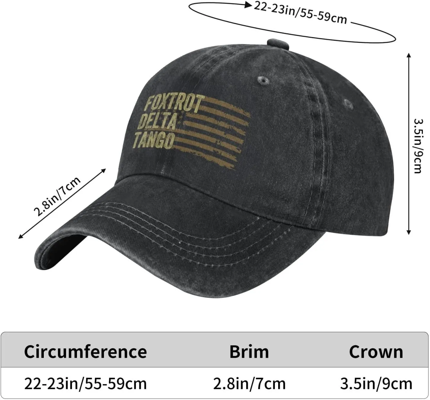 Foxtrot Delta Tango Caps for Men Foxtrot Delta Hats for Women Foxtrot Delta Tango