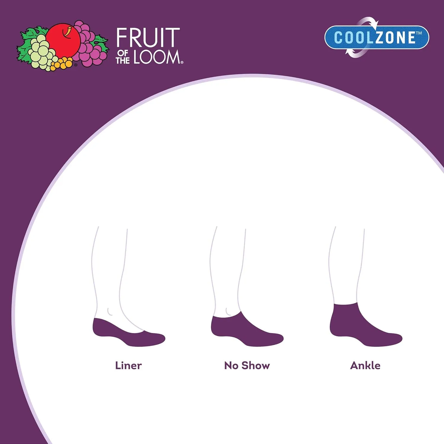 Fruit of the Loom Women Coolzone No Show with Tab Socks (6 Pack)