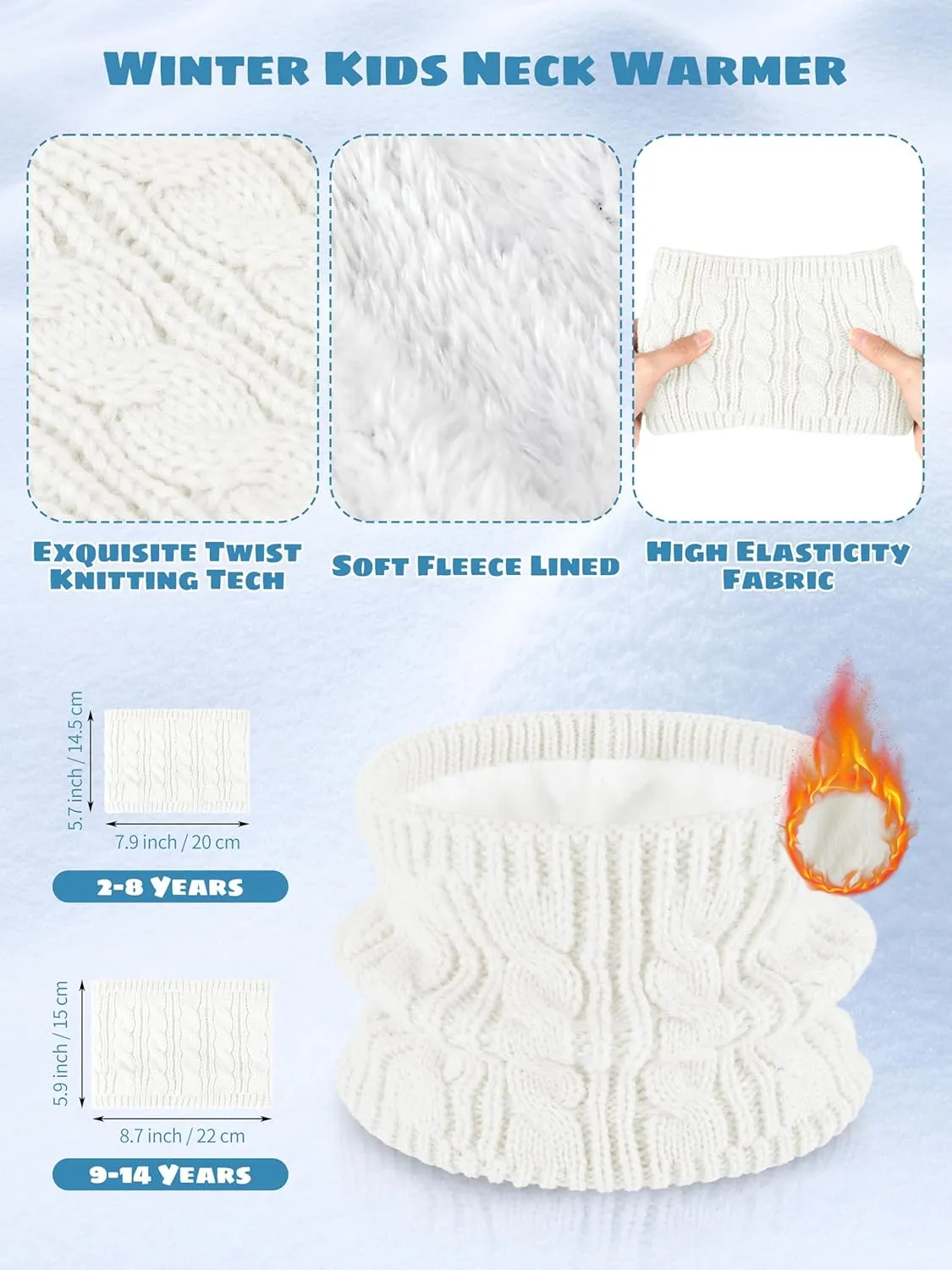 Glooarm Kids Winter Hat Gloves Scarf Set, Girls Toddler Winter Beanie Hat with Pom Knit Neck Warmer Gloves Fleece Lined Set