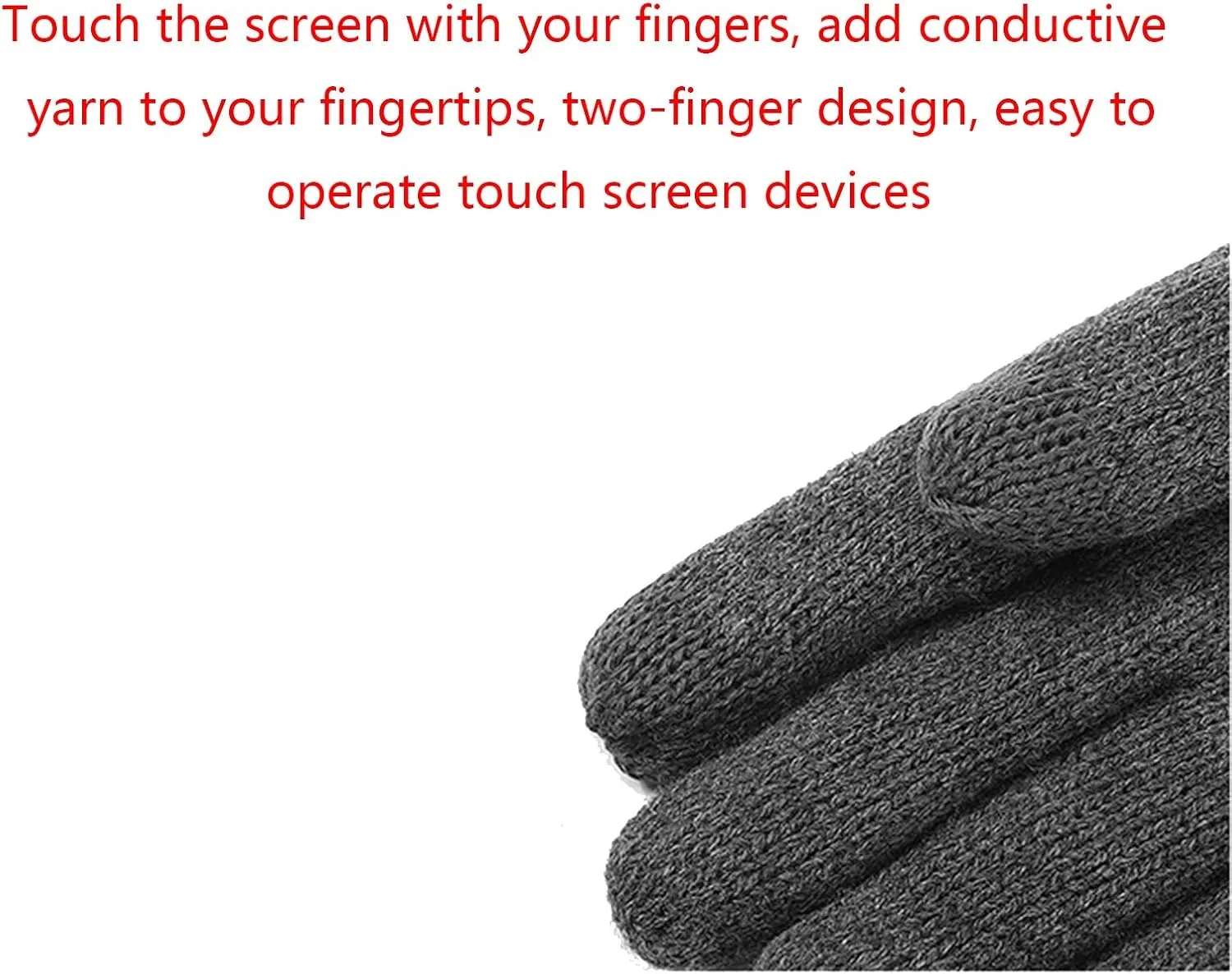 Gloves Men's Touch Screen Gloves, Winter Warm Non-Slip Knitted Gloves with Soft Lining, Driving Gloves, Bicycle Gloves, Running Gloves (Color : A, Size : L)