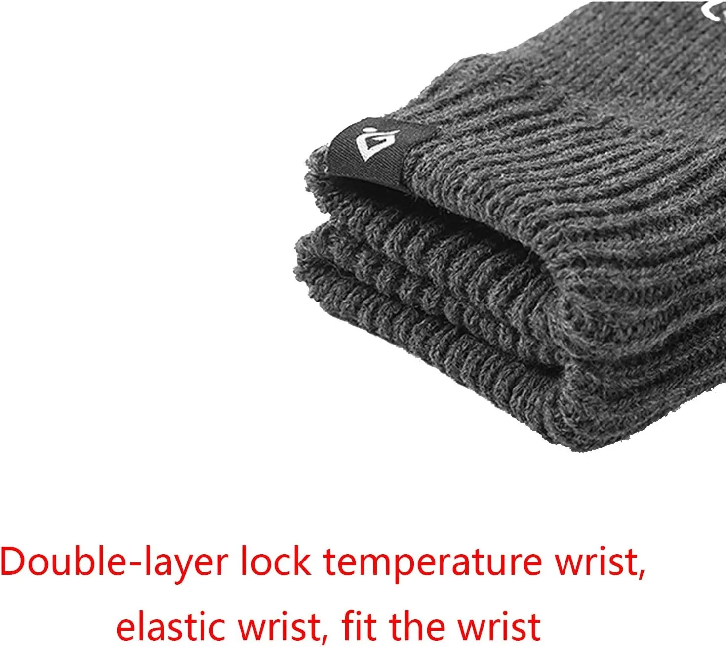 Gloves Men's Touch Screen Gloves, Winter Warm Non-Slip Knitted Gloves with Soft Lining, Driving Gloves, Bicycle Gloves, Running Gloves (Color : A, Size : L)