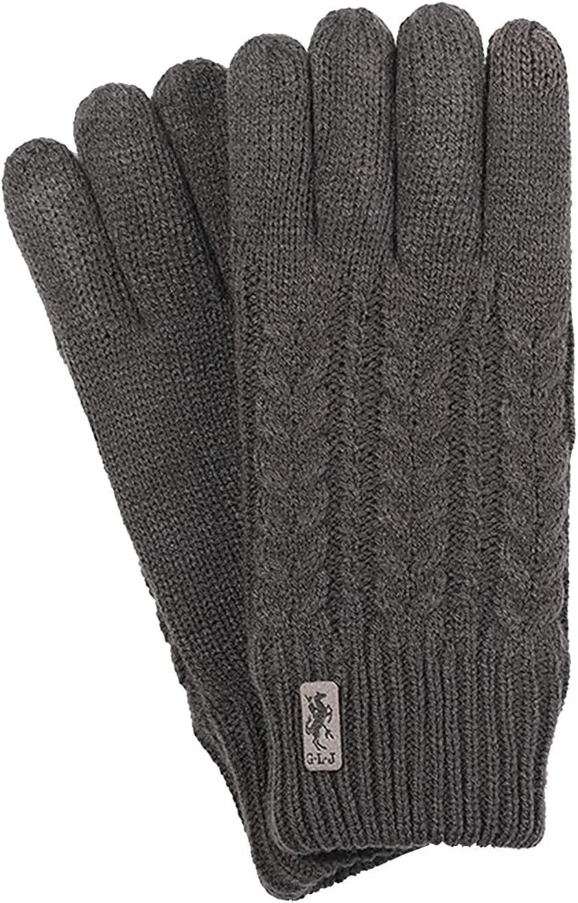 Gloves Men's Touch Screen Gloves, Winter Warm Non-Slip Knitted Gloves with Soft Lining, Driving Gloves, Bicycle Gloves, Running Gloves (Color : A, Size : L)