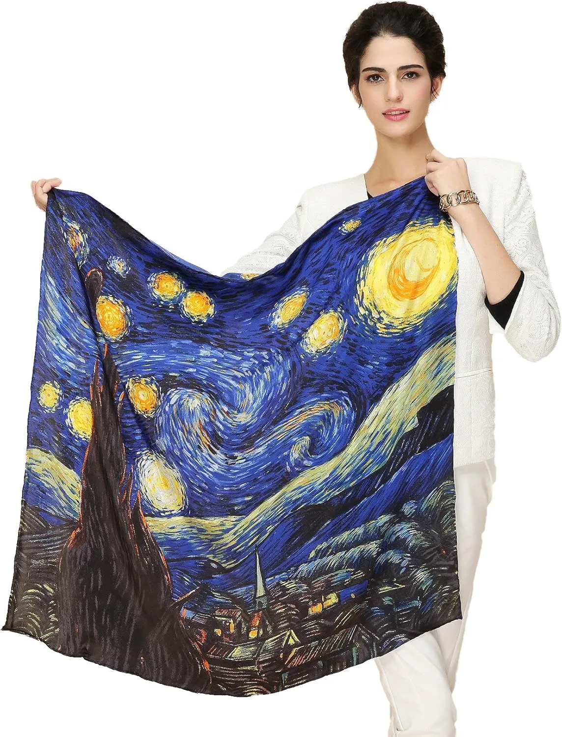 Grace Scarves 100% Silk Scarf, Artists Collection (van Gogh & Monet)