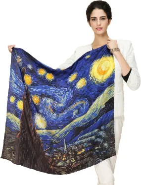 Grace Scarves 100% Silk Scarf, Artists Collection (van Gogh & Monet)