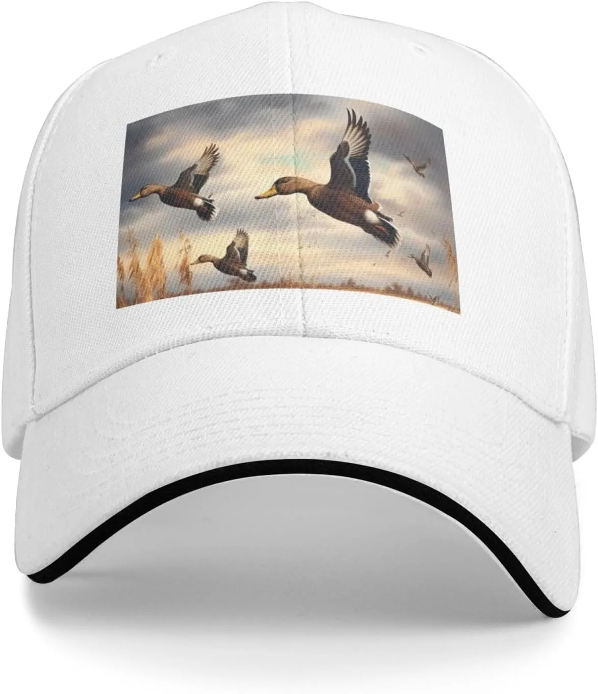 Hunting Flying Wild Ducks Adjustable Baseball Cap, Sun Hat Casual Baseball Cap for Daily, Sports, Travel